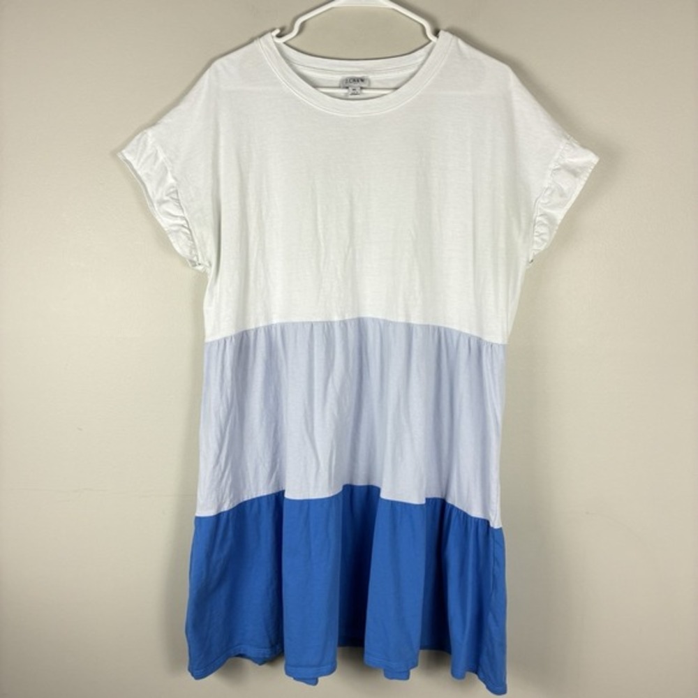 J Crew Babydoll Tiered Dress Womens XL Cotton Casual Flirty Comfort - Picture 2 of 8
